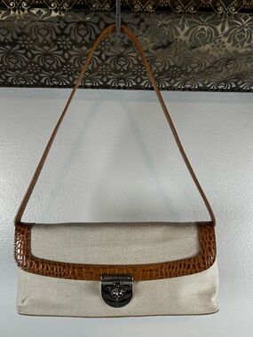 Antonio Melani Cream Canvas Shoulder Bag
